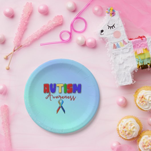 Assiettes En Carton Plaques papier sensibilisation sur l'autisme 7" (Fête)