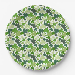 Assiettes En Carton Plaques papier Shamrocks de la Saint-Patrick 9"