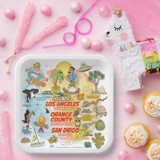 Assiettes En Carton Plaques papier SoCal Paradise (Fête)