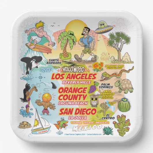 Assiettes En Carton Plaques papier SoCal Paradise (Recto)