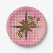 Assiettes En Carton Plaques papier Star Compass Steampunk (Devant)