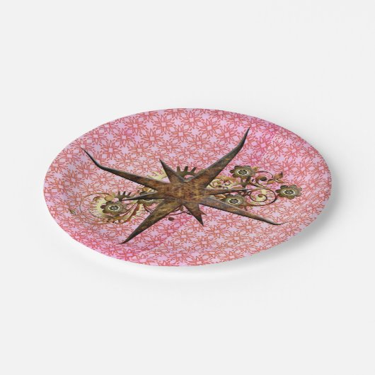 Assiettes En Carton Plaques papier Star Compass Steampunk (Angle)