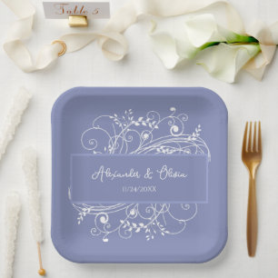 Assiettes En Carton Plaques papier Wedding shower fleuris