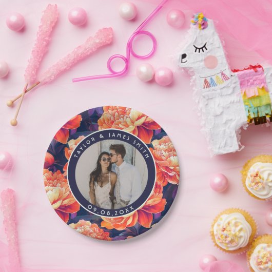 Assiettes En Carton Plaques Peonies cool Pour Mariage Après Fête (Fête)