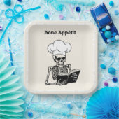 Assiettes En Carton Plaques personnalisées, Bone Appétit Skeleton Chef (Fête)