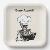 Assiettes En Carton Plaques personnalisées, Bone Appétit Skeleton Chef (Recto)