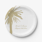 Assiettes En Carton Plaques personnalisées chic de mariage de plage (Devant)