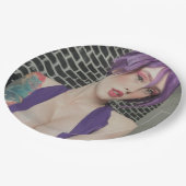 Assiettes En Carton Plaques pourpres (Angle)