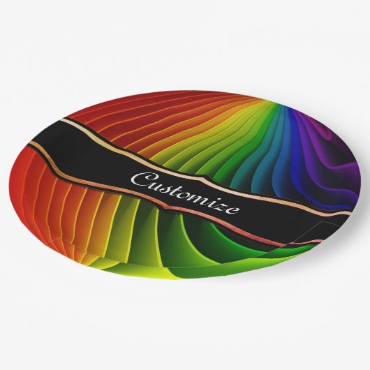 Assiettes En Carton Plaques Rainbow Twist Party (Angle)