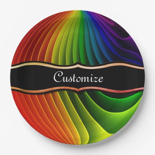 Assiettes En Carton Plaques Rainbow Twist Party (Devant)