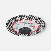 Assiettes En Carton Plaques Retro Chevron Bowling (Angle)