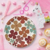 Assiettes En Carton plaques rétro les années 70 60s motif style papier (Fête)