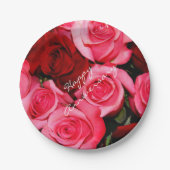 Assiettes En Carton Plaques roses, roses et rouges (Devant)