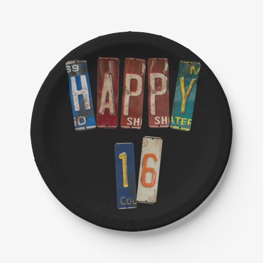 Assiettes En Carton plaques rouillées pour 16e anniversaire (Devant)