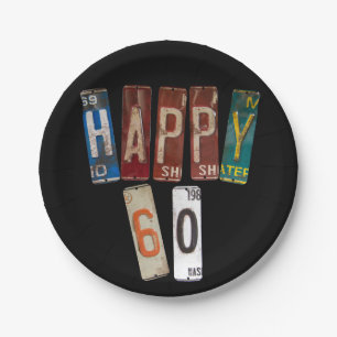 Assiettes En Carton plaques rouillées pour 60e anniversaire