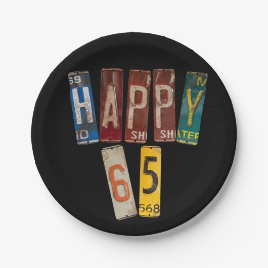 Assiettes En Carton plaques rouillées pour 65e anniversaire (Devant)