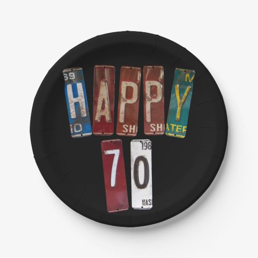 Assiettes En Carton plaques rouillées pour 70e anniversaire (Devant)