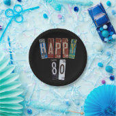 Assiettes En Carton plaques rouillées pour 80e anniversaire (Fête)