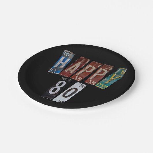 Assiettes En Carton plaques rouillées pour 80e anniversaire (Angle)