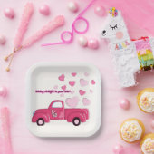Assiettes En Carton Plaques Saint Valentin avec design de camion migno (Fête)
