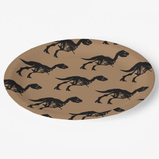 Assiettes En Carton Plaques spéciales unique dinosaure squelette de fê (Angle)