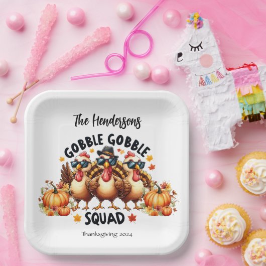 Assiettes En Carton Plaques Thanksgiving personnalisées 9" (Fête)