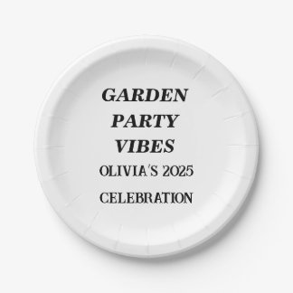Assiettes En Carton Plaques Vibes Garden Party - Nom et année personna