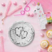 Assiettes En Carton Plaques Wedding showers White Birch Hearts (Fête)