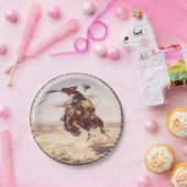 Assiettes En Carton Plaques Western Cowboy Bronc Rider (Fête)