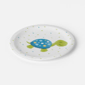 Assiettes En Carton Plat bleu de tortue de confettis (Angle)