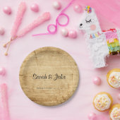 Assiettes En Carton Plat - bois rustique (Fête)