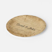 Assiettes En Carton Plat - bois rustique (Angle)