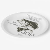 Assiettes En Carton Plat d'âge d'anniversaire de pêche au bar (Angle)