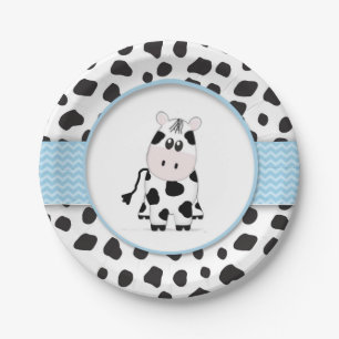 Assiettes En Carton Plat de baby shower de cowboy de vache