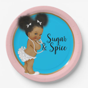 Assiettes En Carton Plat de baby shower de sucre et d'épice