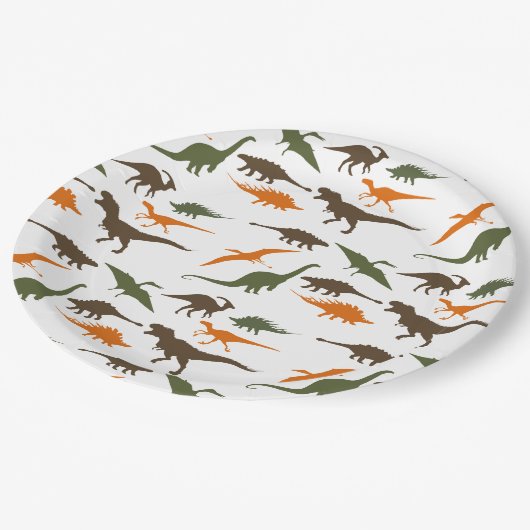 Assiettes En Carton Plat de dinosaure, fête d'anniversaire (Angle)