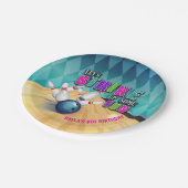 Assiettes En Carton Plat de fête d'anniversaire de bowling - fille (Angle)