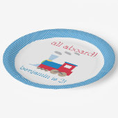 Assiettes En Carton Plat de fête d'anniversaire de train (Angle)