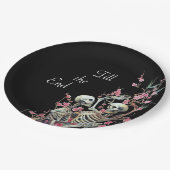 Assiettes En Carton Plat de mariage de crâne de Halloween (Angle)