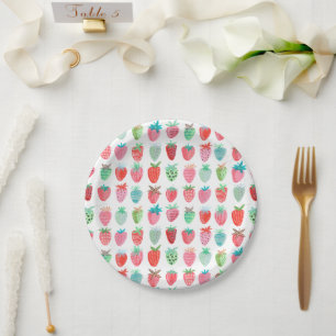 Assiettes En Carton Plat de papier de partie des fraises   du baby
