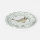 Assiettes En Carton Plat de partie de roche de macareux - soyeux (Angle)