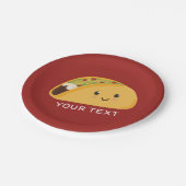 Assiettes En Carton Plat de sourire mignon de partie de taco (Angle)