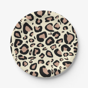 Assiettes En Carton Plat de taches de léopard