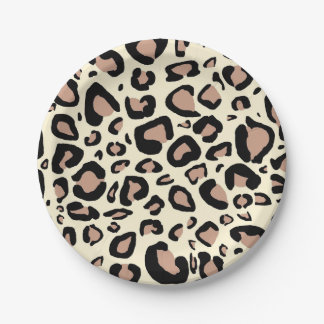 Assiettes En Carton Plat de taches de léopard