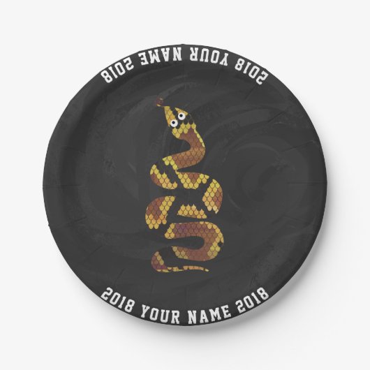 Assiettes En Carton plat fait sur commande de partie du serpent 08of12 (Devant)