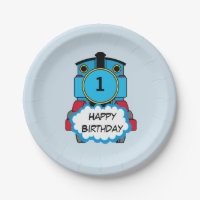 Plat heureux d'anniversaire de garçon de train