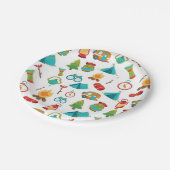 Assiettes En Carton Plat motif de la fête du camping (Angle)