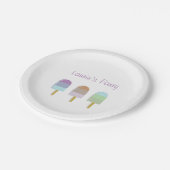 Assiettes En Carton Plat Papier Pastel 7"Popsicle Design (Angle)