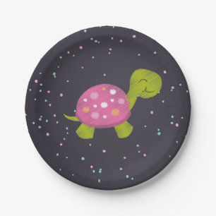 Assiettes En Carton Plat rose de partie de tortue de tableau