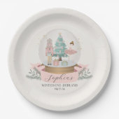 Assiettes En Carton plat rose hiver onderland (Devant)